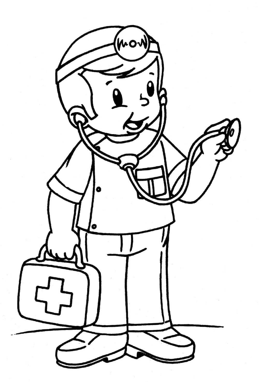 Médico Infantil para colorir