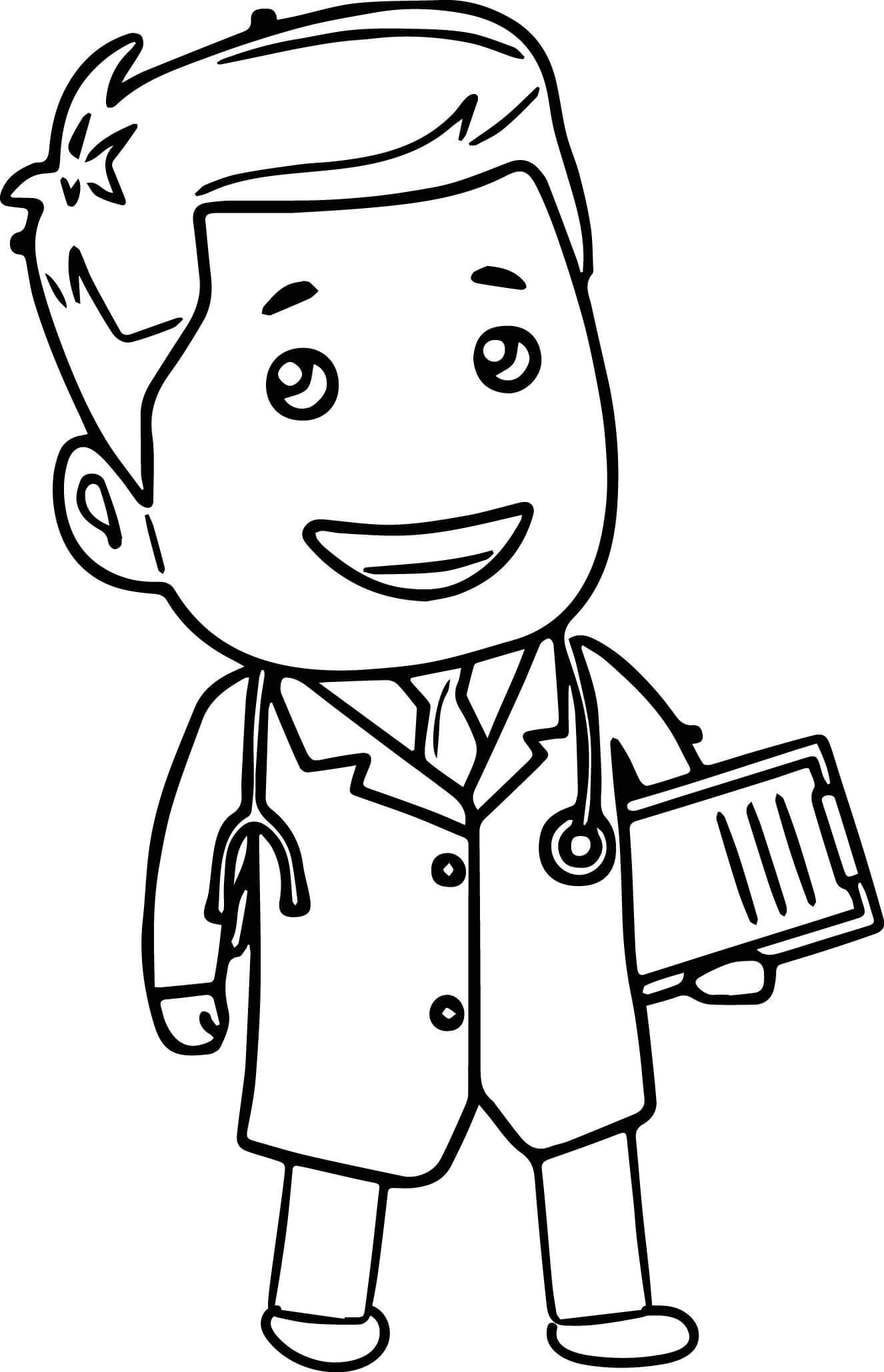 Desenhos de Menino Médico Engraçado para colorir