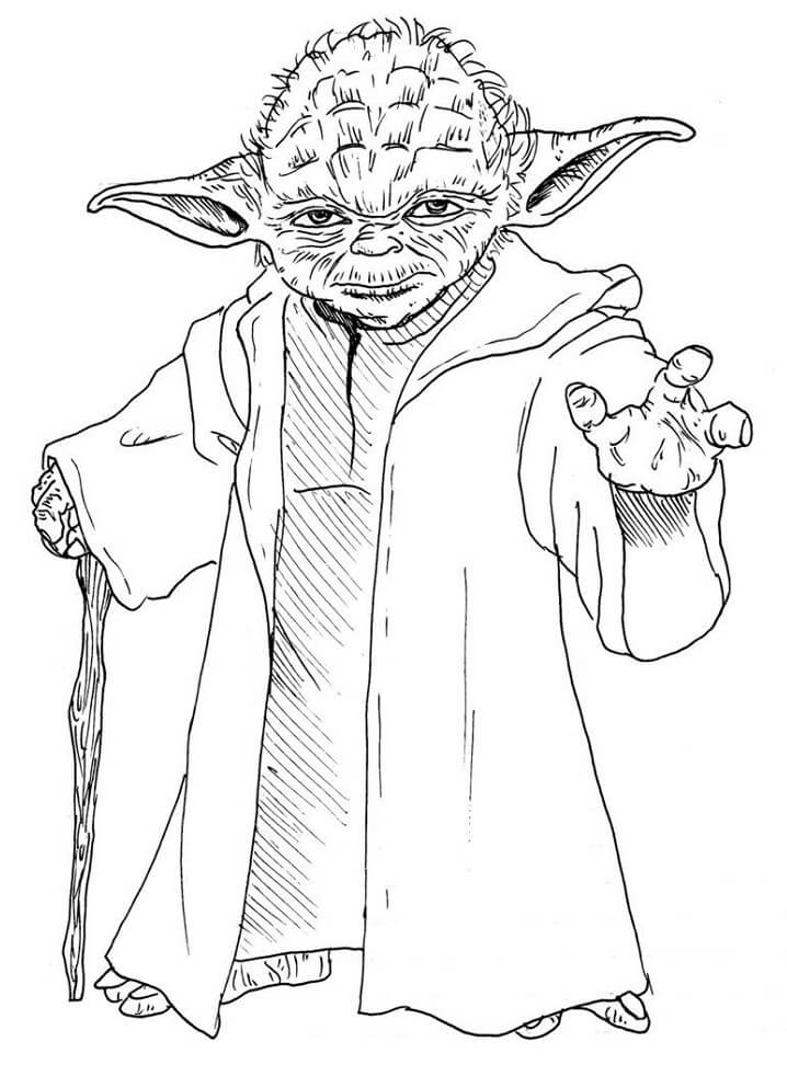 Desenhos de Mestre de Guerra nas Estrelas Yoda para colorir