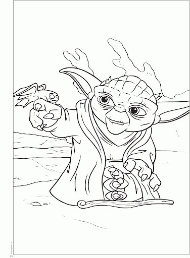 Desenhos de Mestre Yoda com Pet para colorir