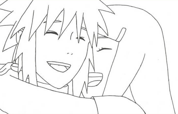 Desenhos de Minato e Kushina Engraçados para colorir