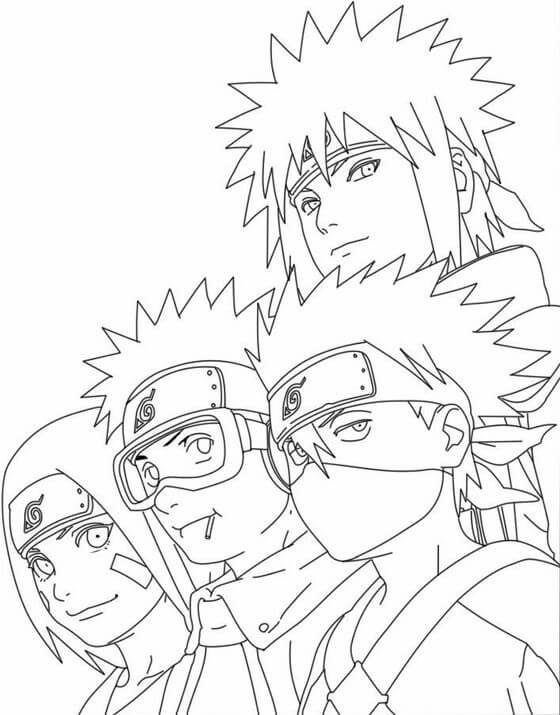 Minato Equipe 7 para colorir