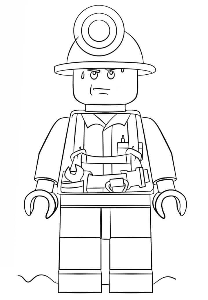 Desenhos de Mineiro de Cidade de Lego para colorir