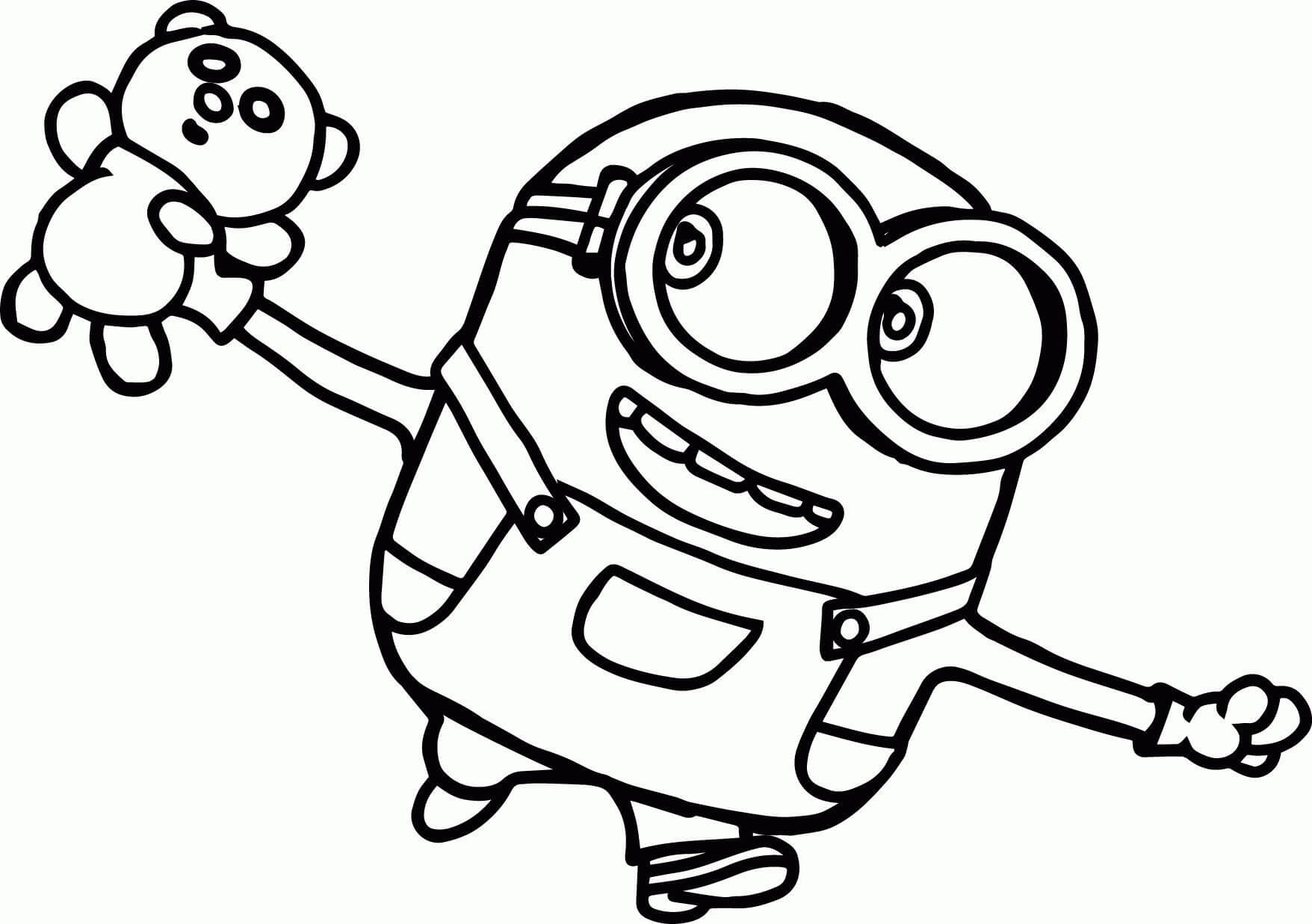 Desenhos de Minion Bob com Brinquedos para colorir