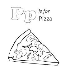 Desenhos de P é para Pizza para colorir