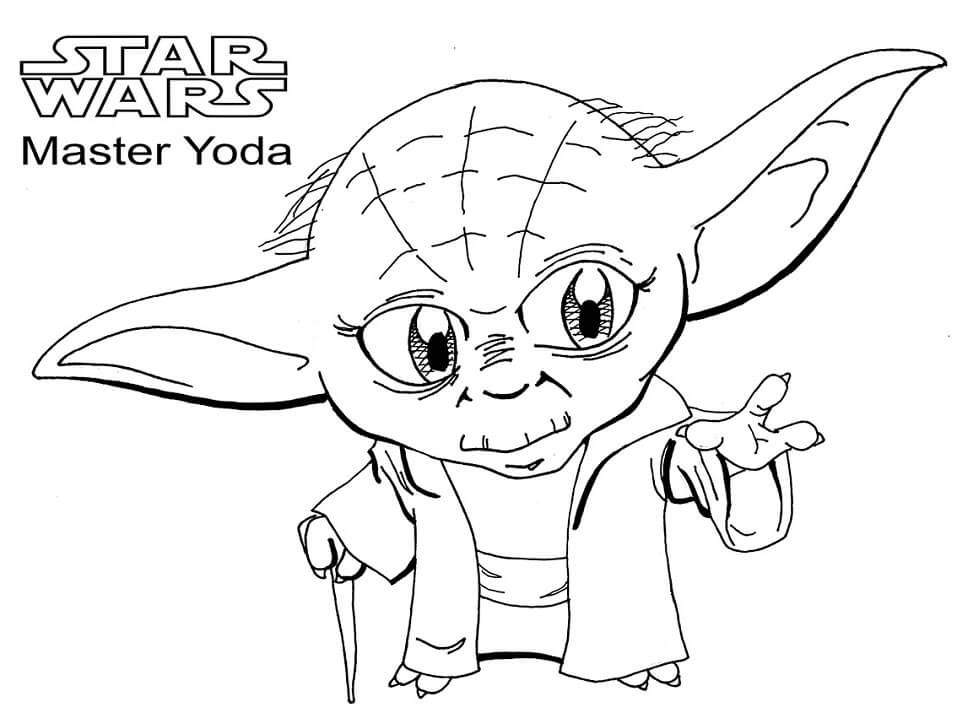 Desenhos de Pequeno mestre Yoda para colorir