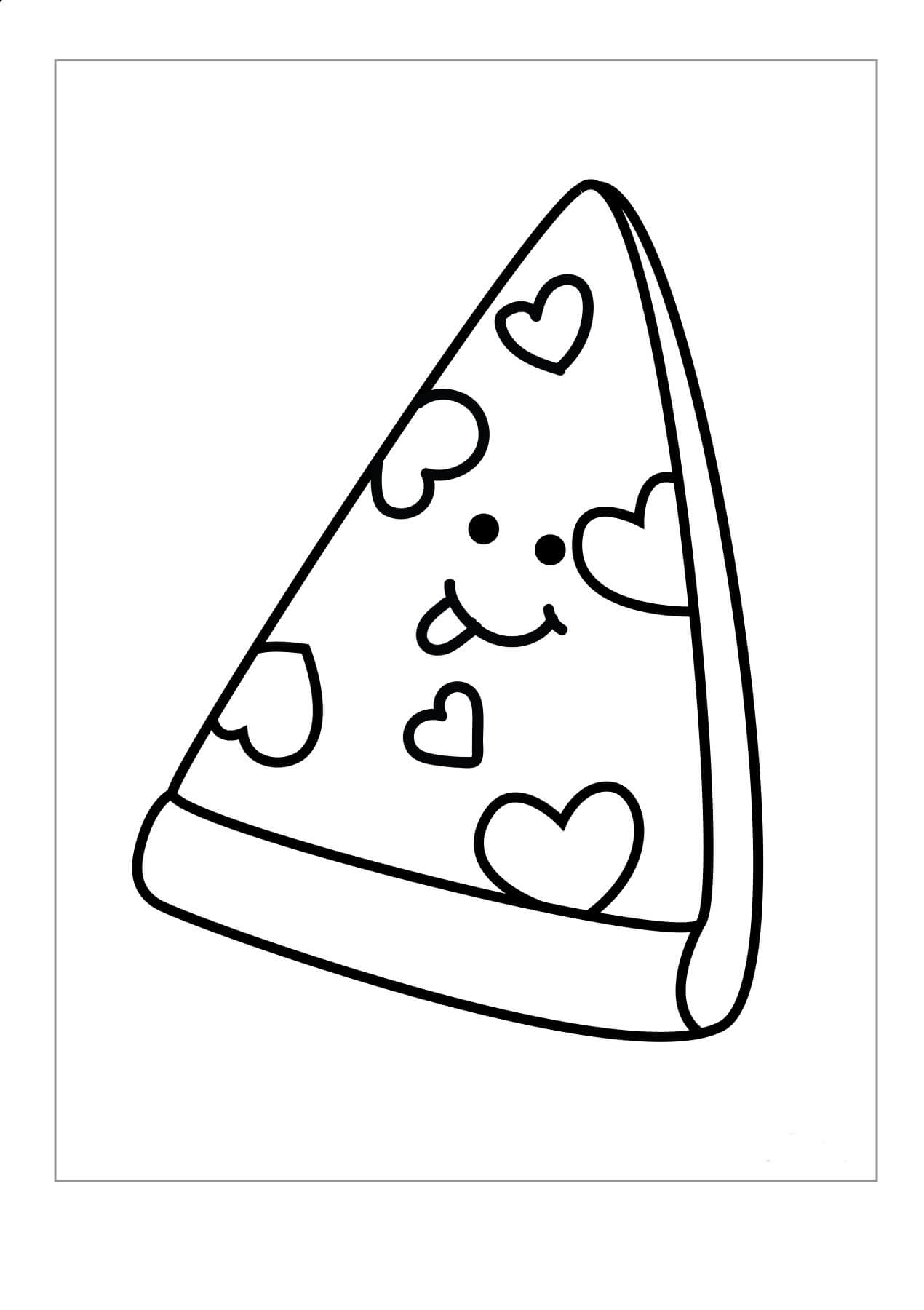 Desenhos de Pizza Fofa para colorir