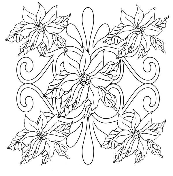 Desenhos de Poinsétia para Adultos para colorir