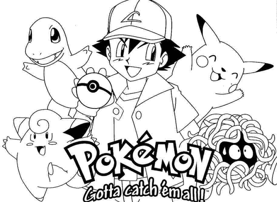 Desenhos de Pokébola e Pokémon para colorir