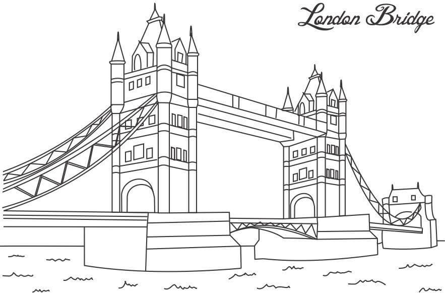 Desenhos de Ponte de Londres para colorir