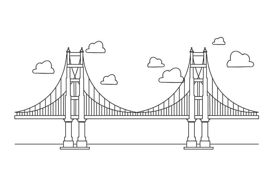 Desenhos de Ponte Golden Gate para colorir