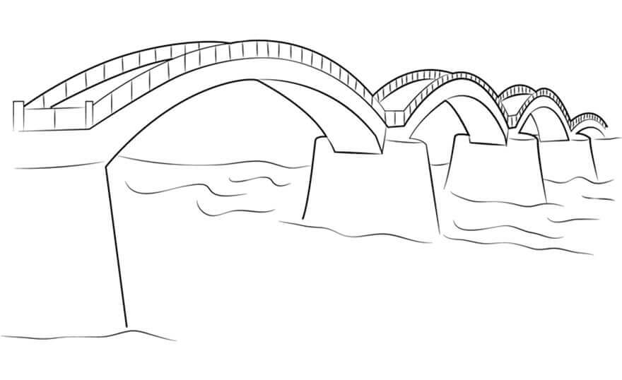 Ponte Longa para colorir