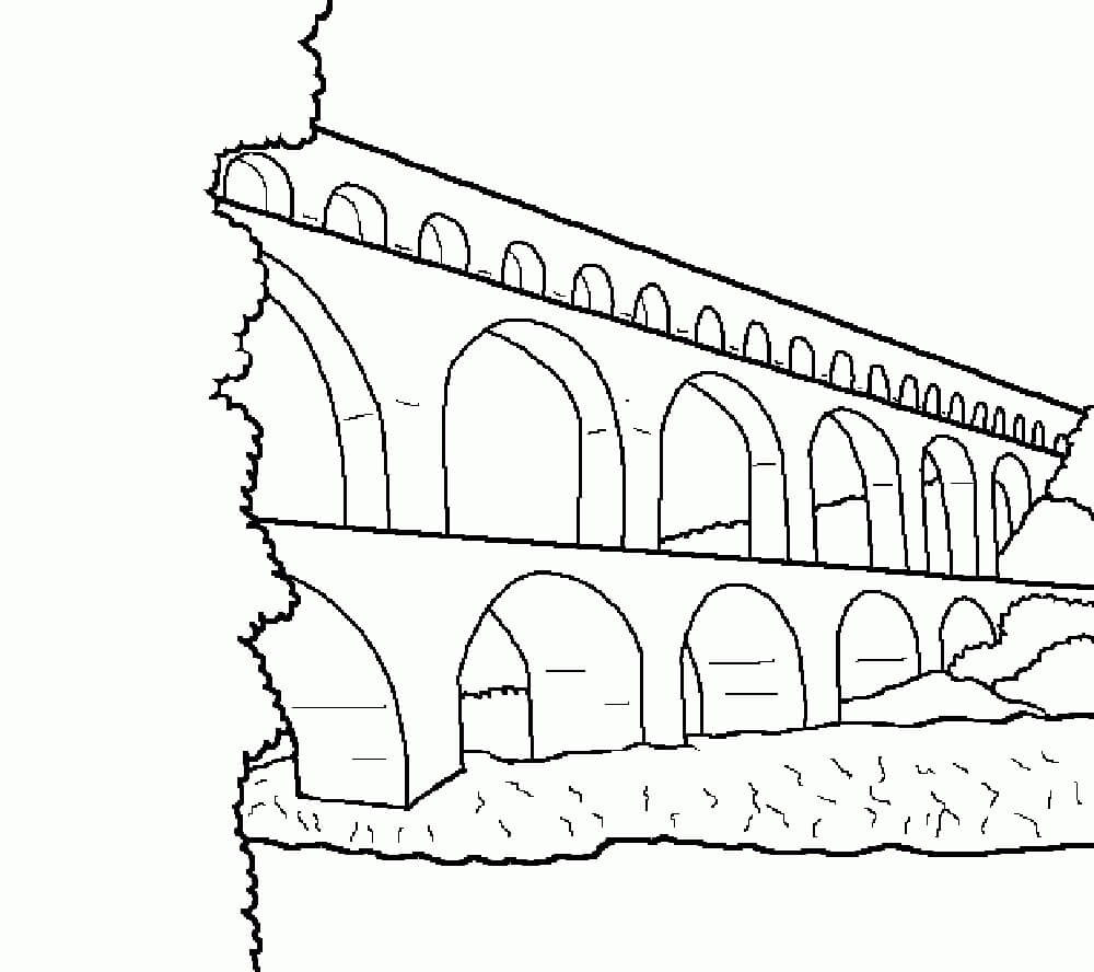 Desenhos de Ponte Pont du Gard para colorir