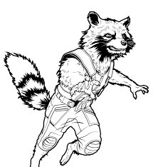 Raccoon-foguete Zangado para colorir