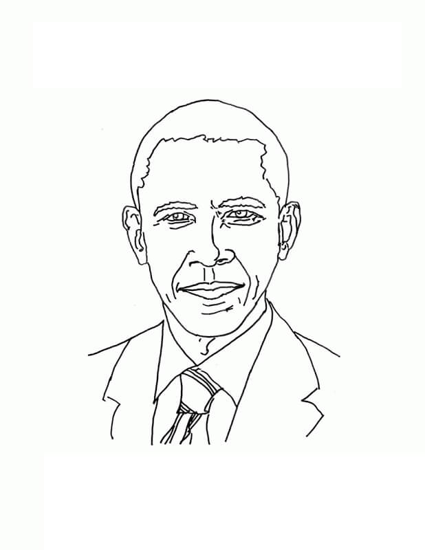 Rosto de Barack Obama para colorir