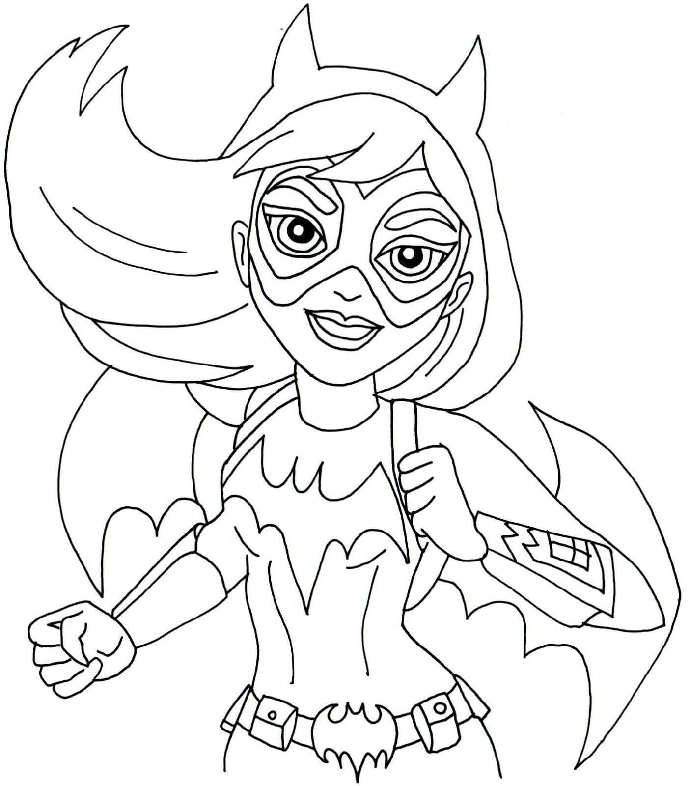 Rosto de Batgirl para colorir