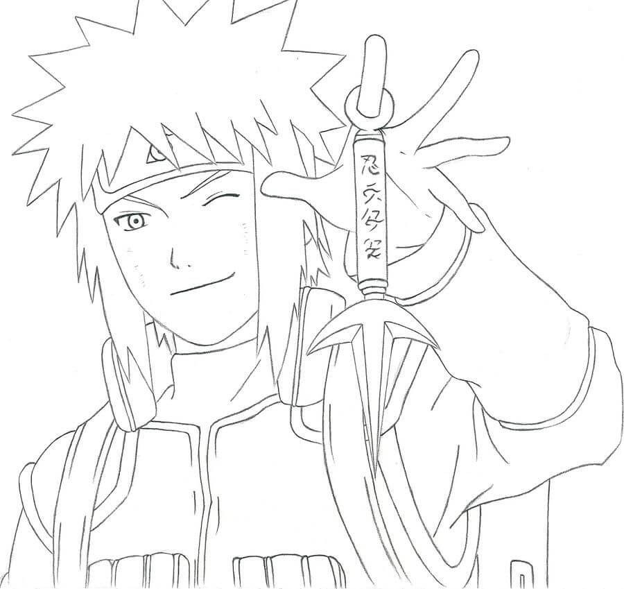 Rosto de Minato Sorrindo para colorir