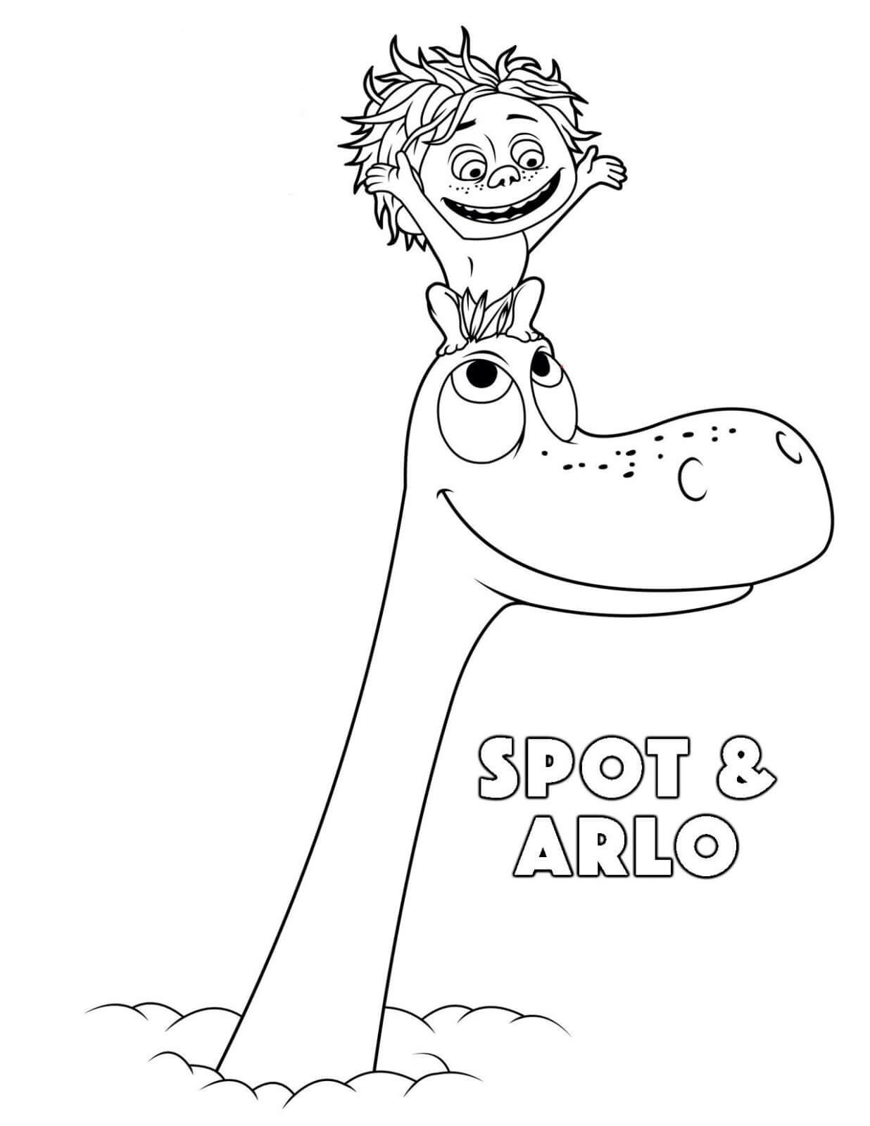 Spot Sentado na cabeça de Arlo para colorir