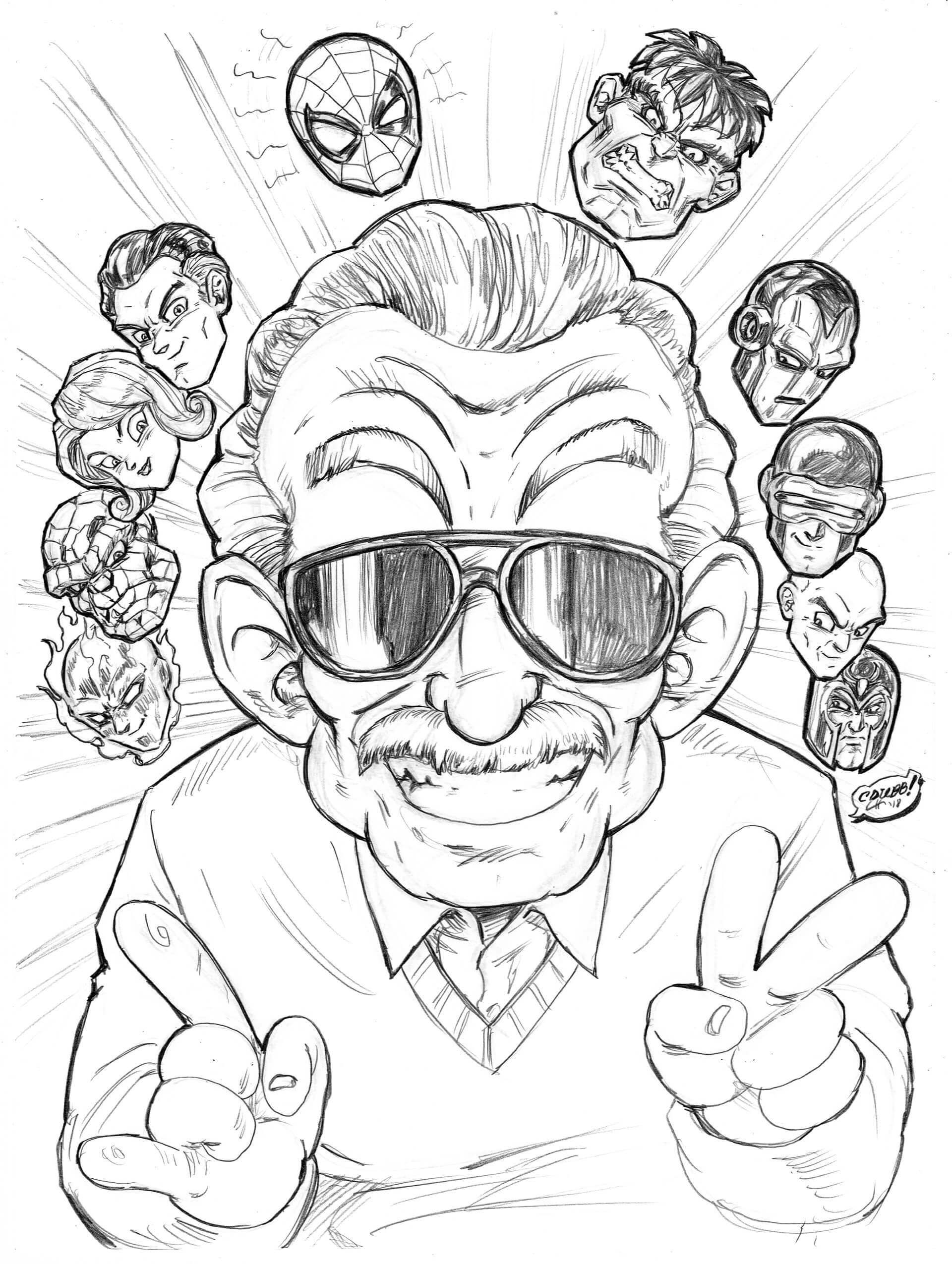 Desenhos de Stan Lee Engraçado para colorir