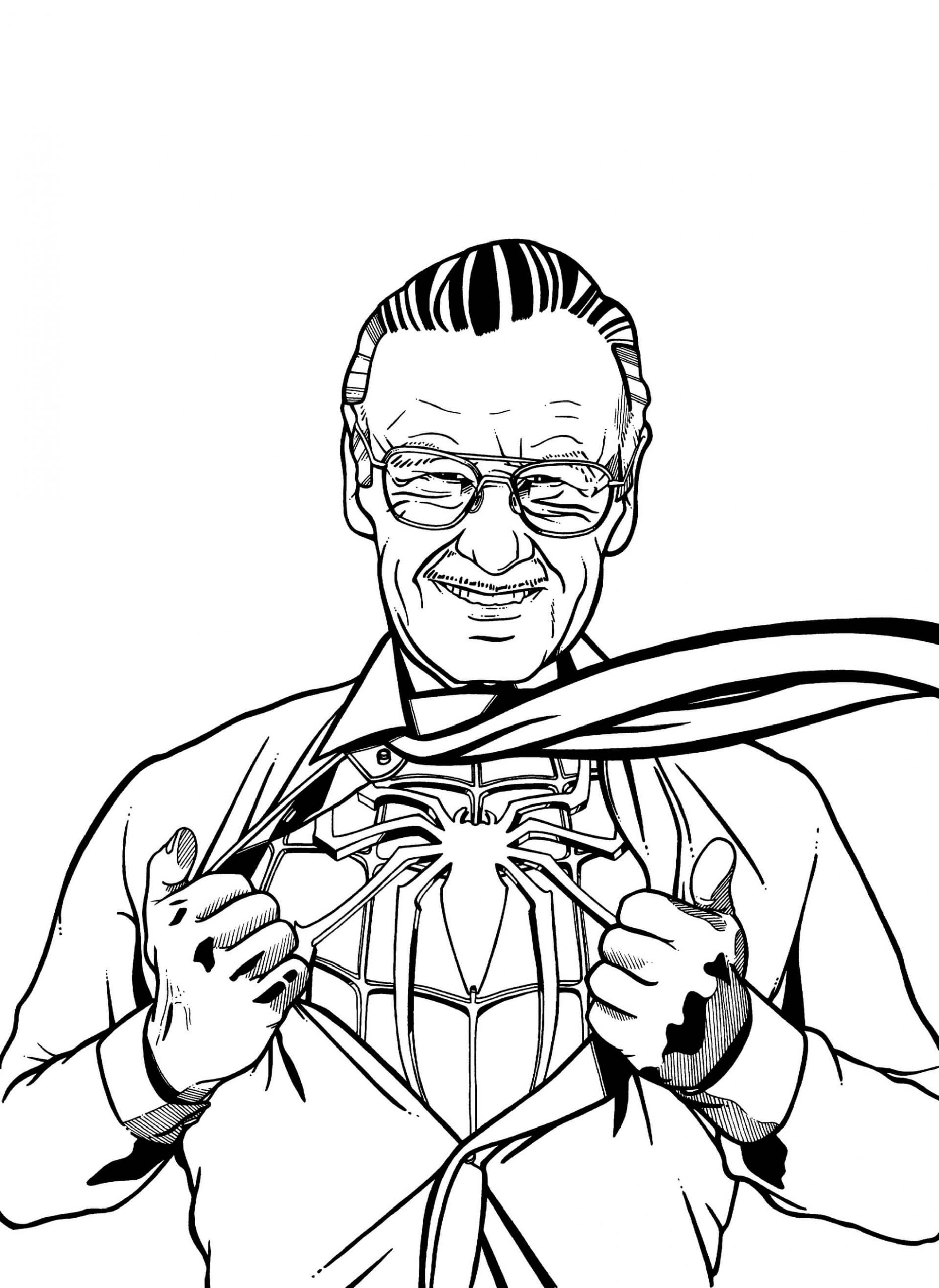 Stan Lee Homem-Aranha para colorir