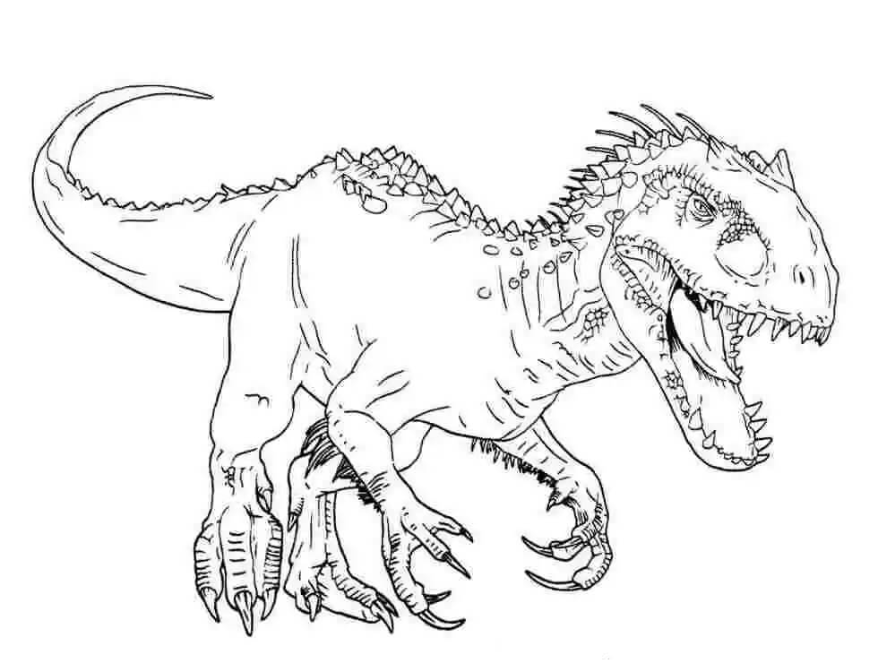 T-Rex Assustador para colorir