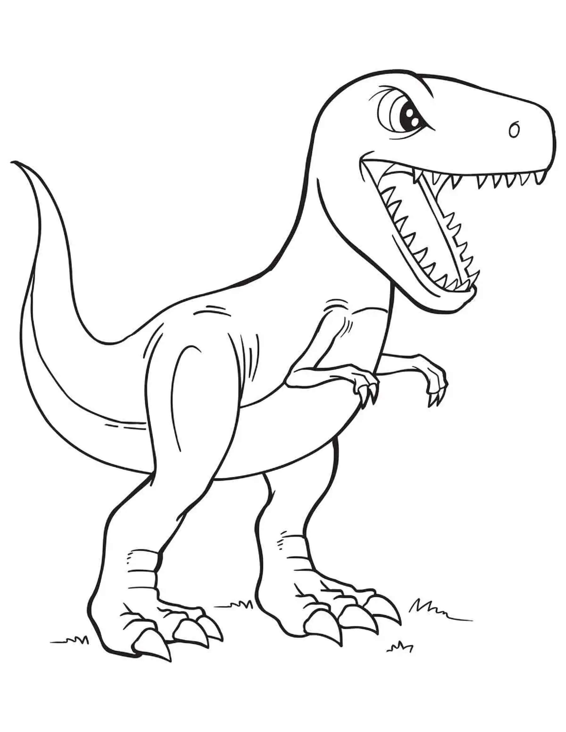 T-Rex engraçado Livre para colorir