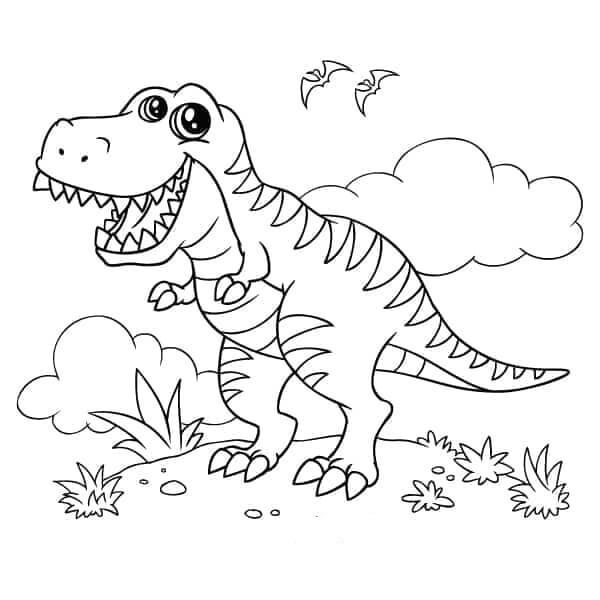 Desenhos de T-Rex Lindo para colorir