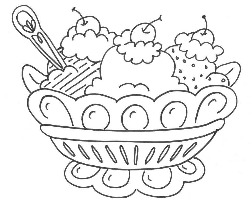 Desenhos de Tigela de Sobremesa para colorir