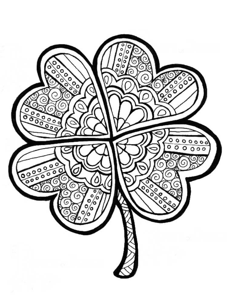 Desenhos de Trevo Zentangle para colorir
