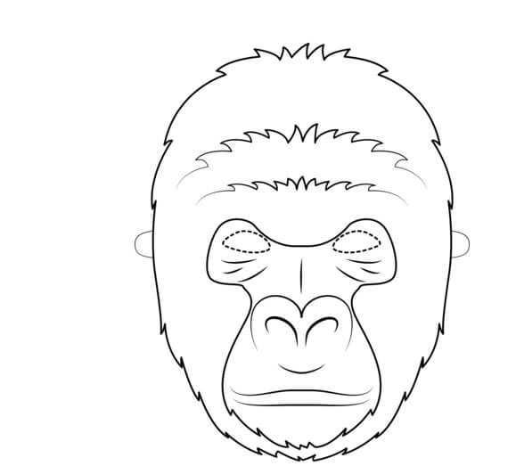 Desenhos de Uma Máscara de Gorila para colorir