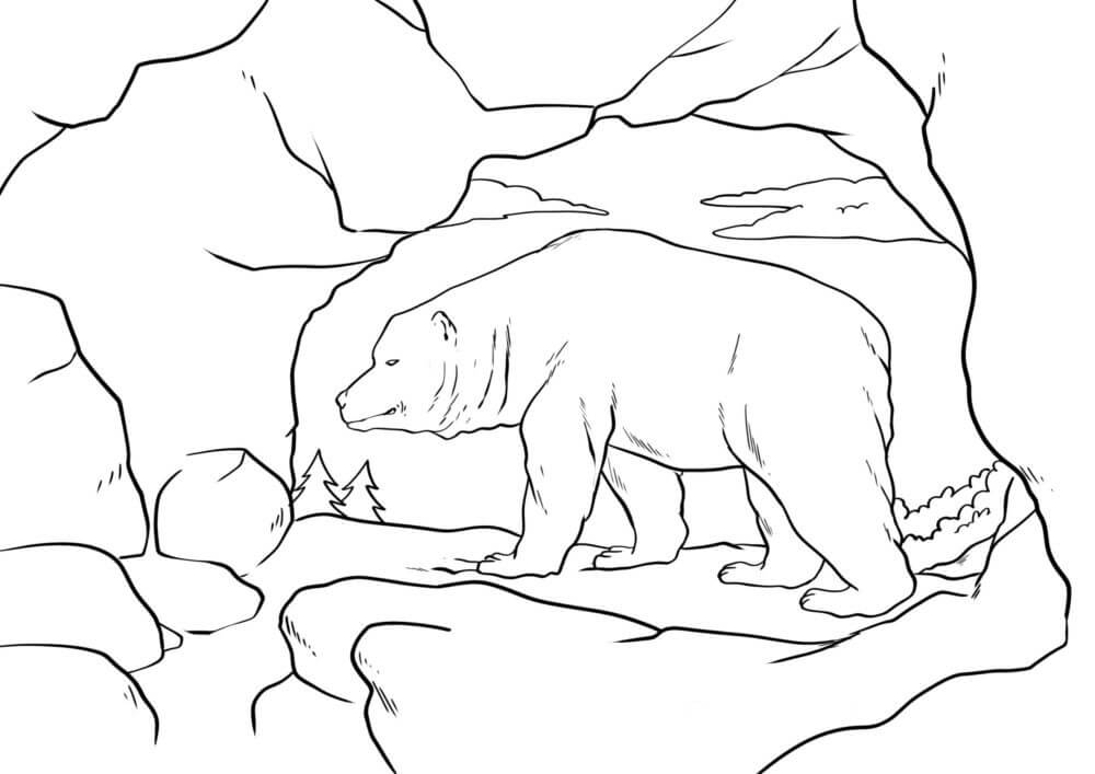 Ursos polares na Idade da Pedra para colorir