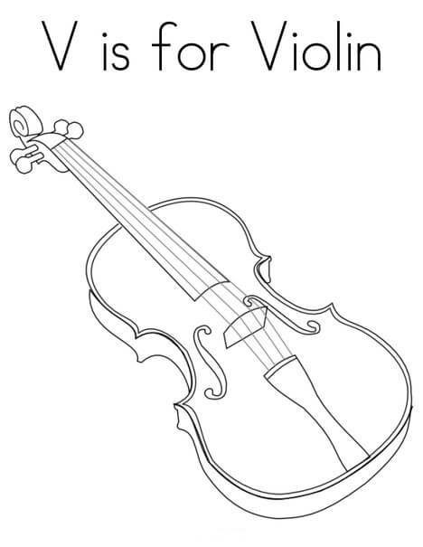 Desenhos de V é para Violino para colorir
