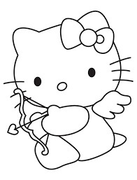 Desenhos de Hello Kitty Cupido para colorir
