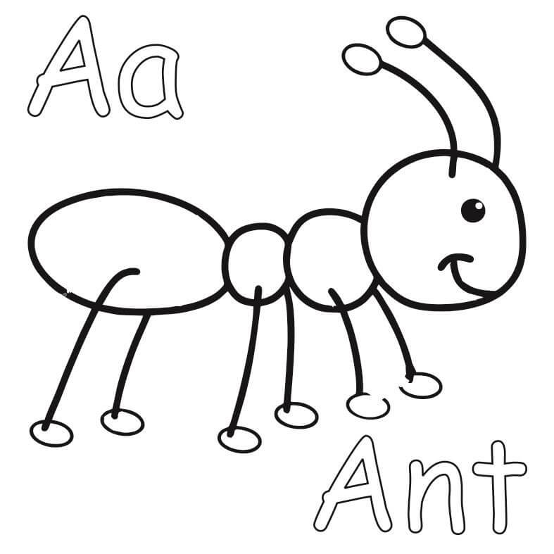Desenhos de A para Formiga para colorir