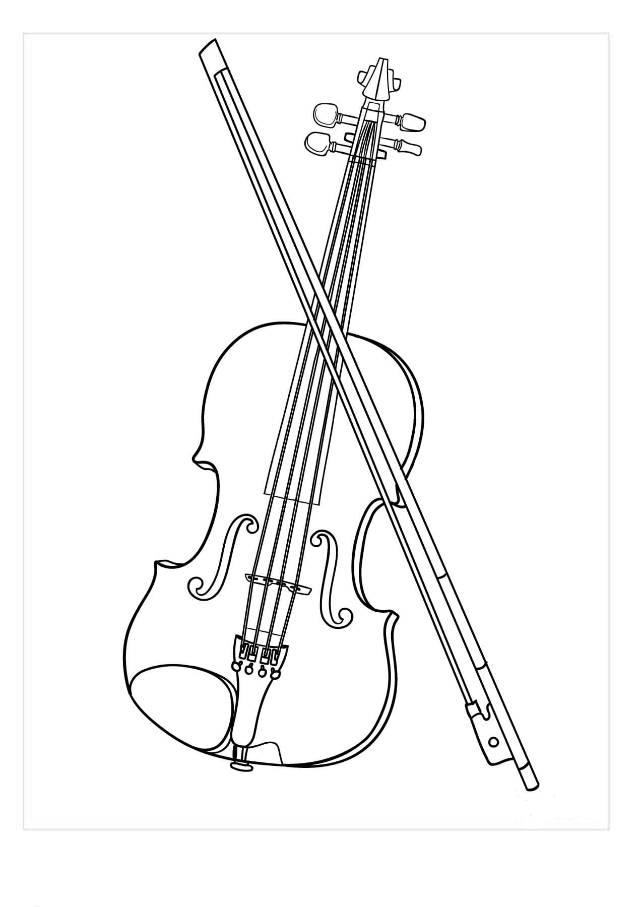 Arco e Violino Básicos para colorir