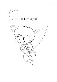 Desenhos de C é para Cupido para colorir