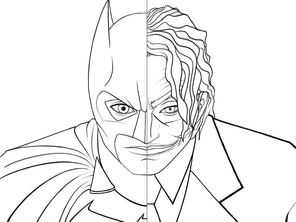 Coringa e Batman para colorir