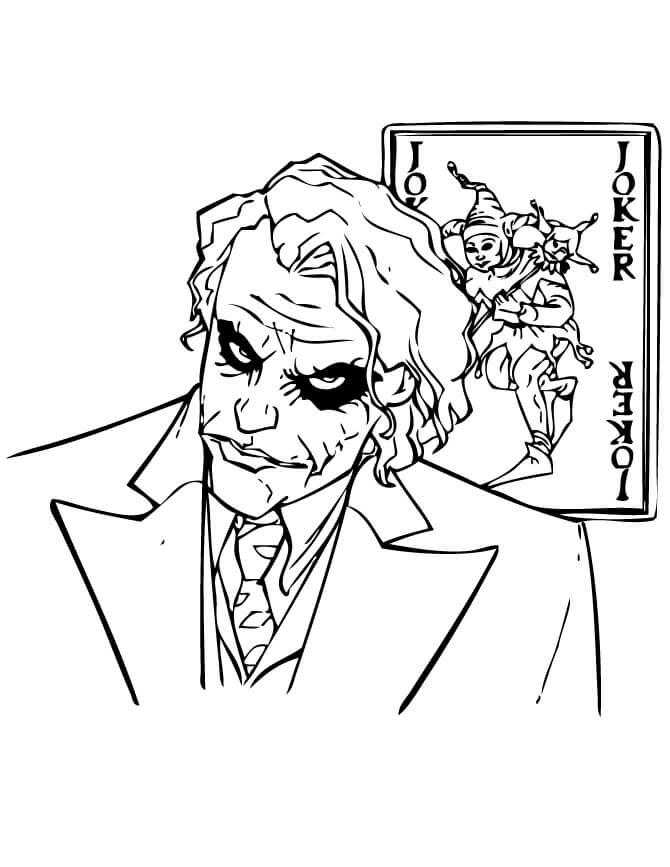 Desenhos de Coringa e o cartão Joker para colorir