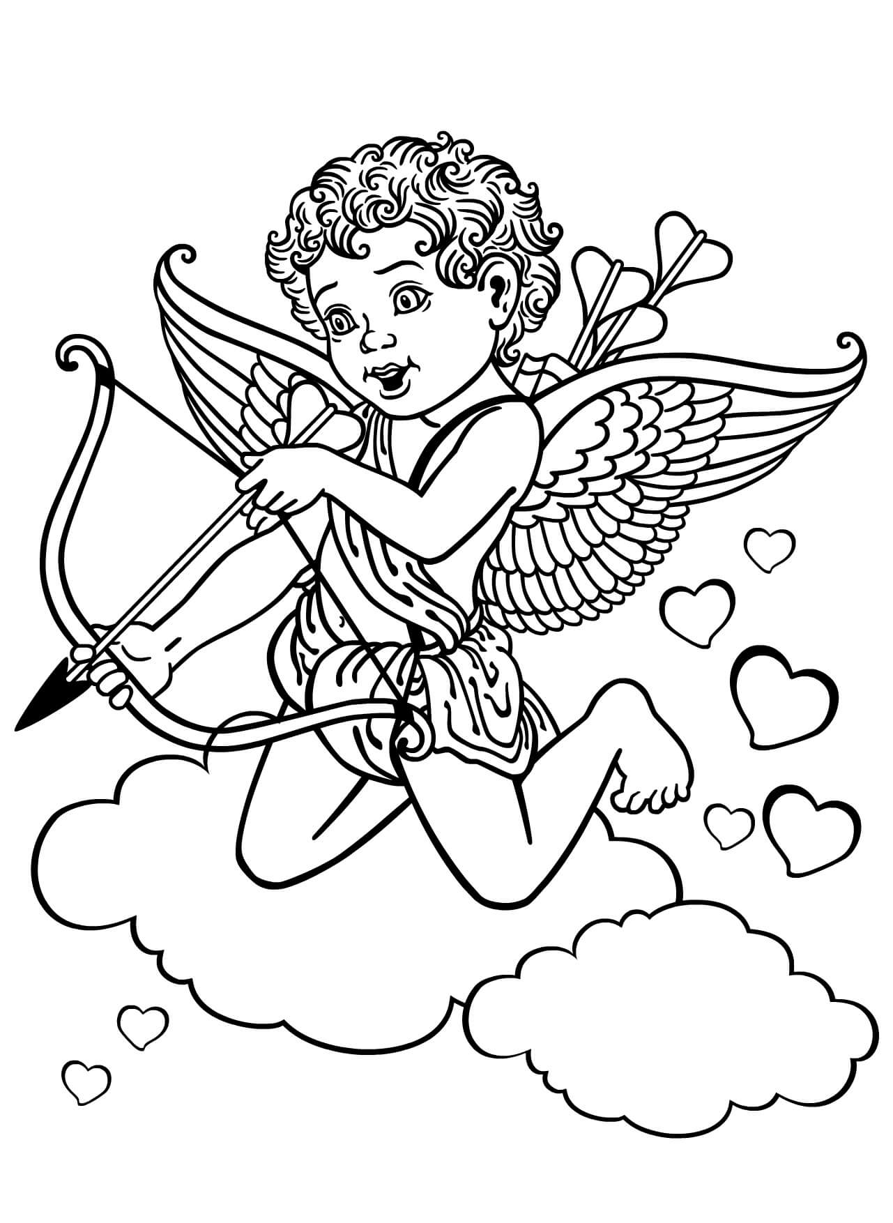 Desenhos de Cupido Básico para colorir