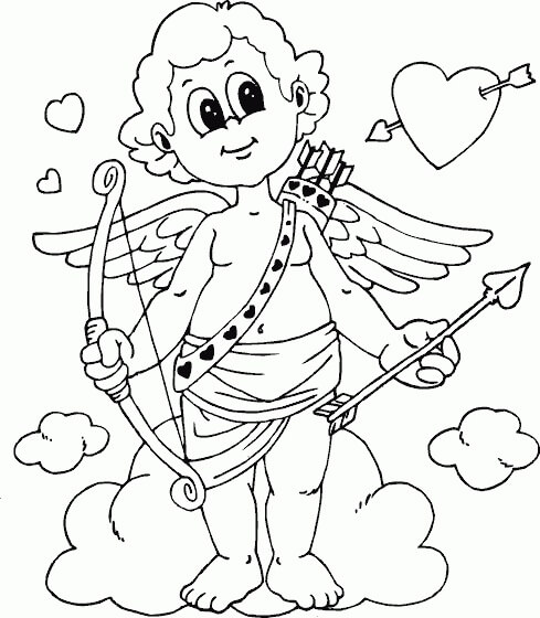 Cupido em Pé para colorir