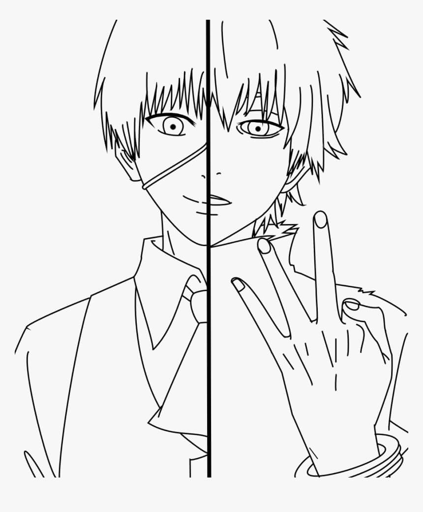 Desenhos de Kaneki conhece Duas Personalidades para colorir