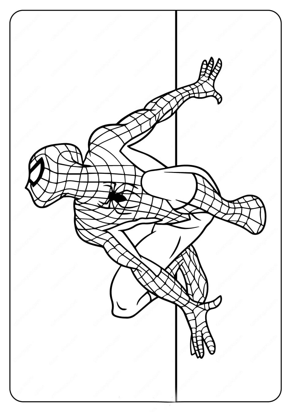 Parede de escalada do Homem-Aranha legal para colorir