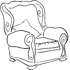 Sofá Cadeira para colorir