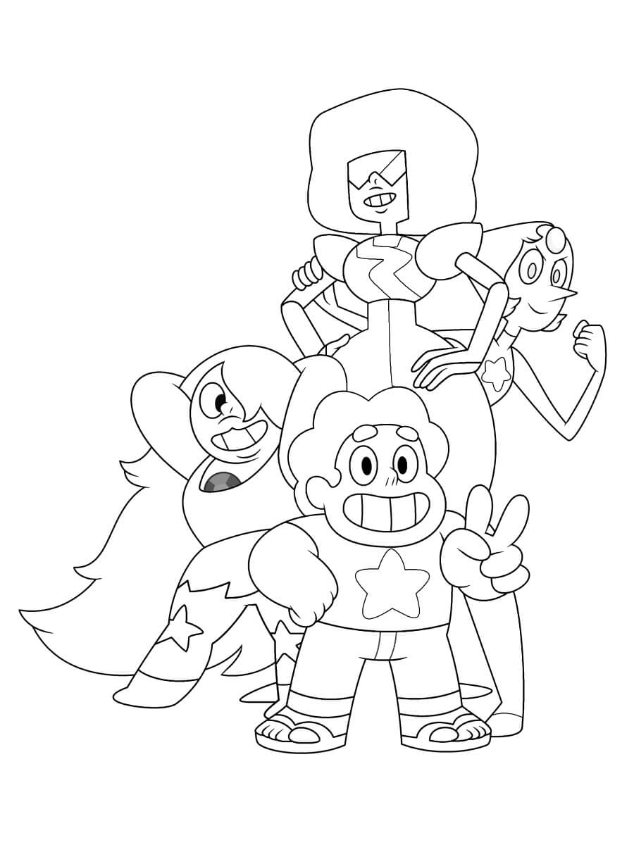 Steven Basic e amigos para colorir