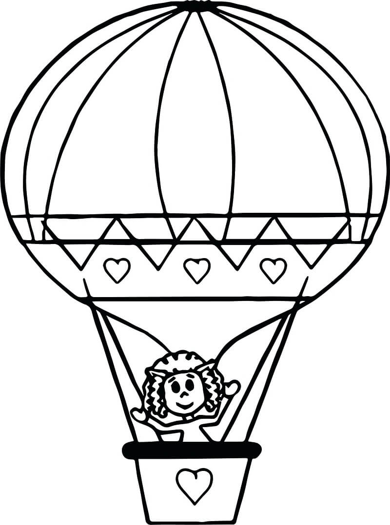 Desenhos de Adorável Balão de ar Quente para colorir