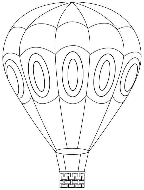 Balão de ar Quente Básico para colorir