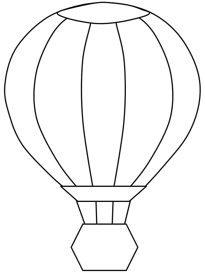 Balão de Ar Quente Fácil para colorir
