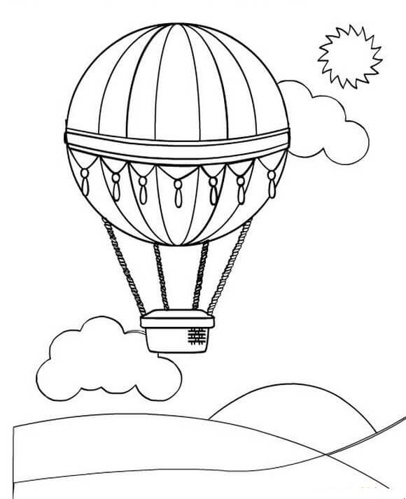 Balão de ar Quente Legal para colorir