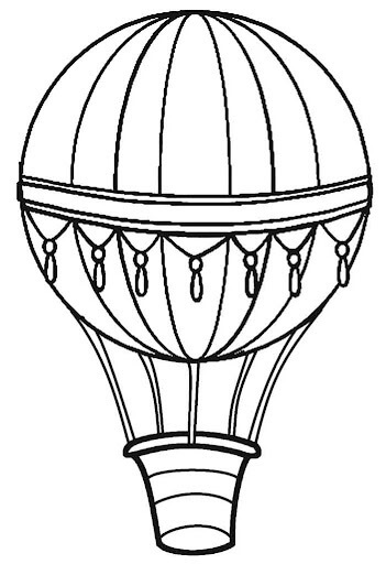 Balão de ar Quente para Impressão para colorir