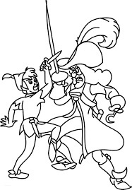 Desenhos de Capitão Gancho Vs Peter Pan em Navios para colorir